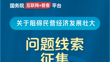 大鸡巴免费网站在线观看国务院“互联网+督查”平台公开征集阻碍民营经济发展壮大问题线索